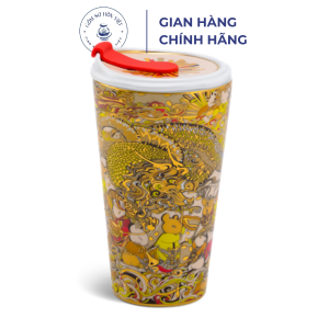 Ly sứ dưỡng sinh 0.48 L (K1) + nắp ống hút - Dưỡng Sinh - Lễ Hội Chuột vàng