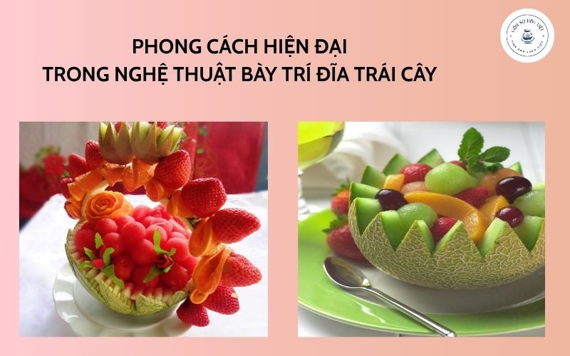 Những đĩa trái cây được bày trí theo phong cách hiện đại