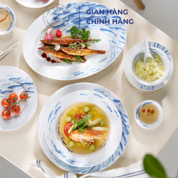 Bộ đồ ăn 23 sản phẩm - Jasmine - Cá Cơm Sương Mờ - Hình ảnh 2