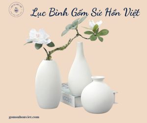 lọ hoa gốm trắng tinh khối