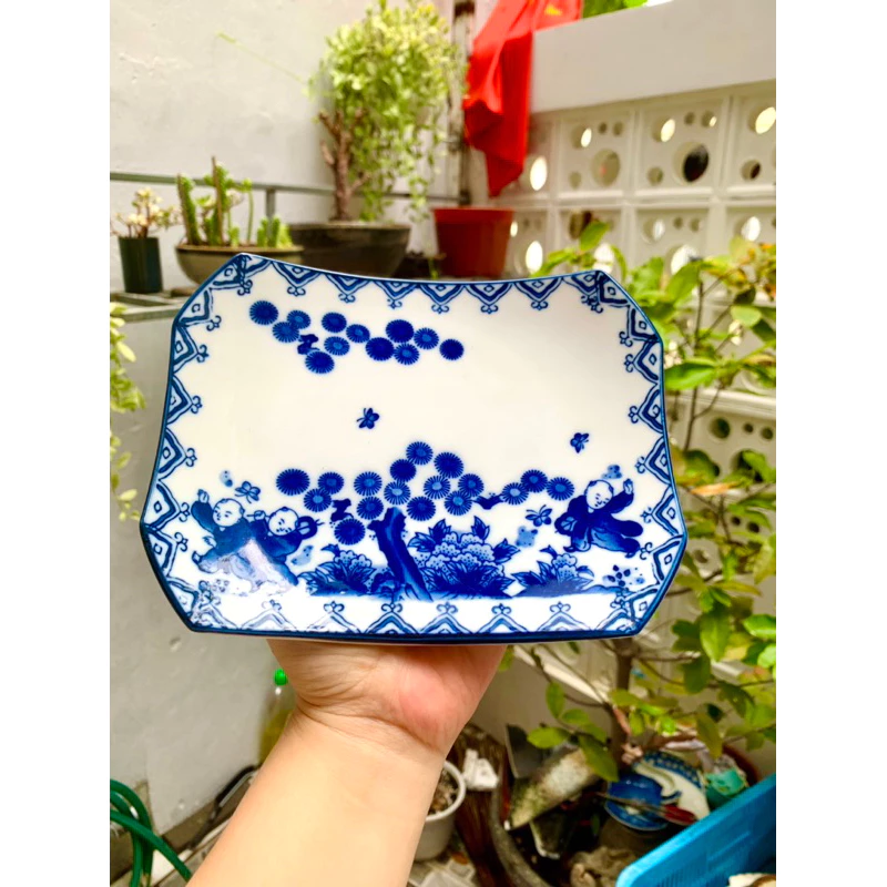 Đĩa gốm sứ hình chữ nhật